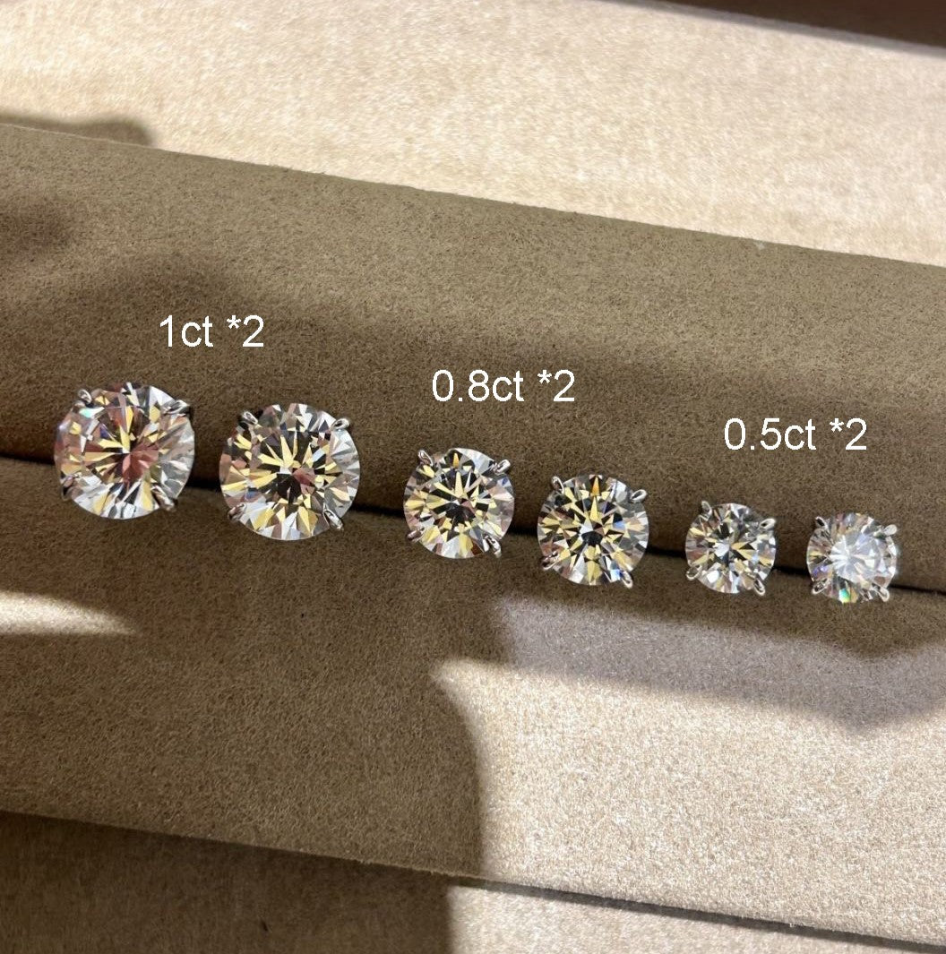 Four/Six Prong Stud Earrings